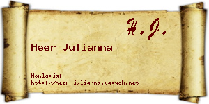 Heer Julianna névjegykártya